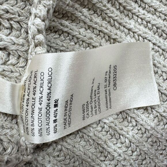 Free People Sweater Womens Small Tan Marlie Deep V-Neck Ribbed Knit Long Sleeve - Picture 6 of 12